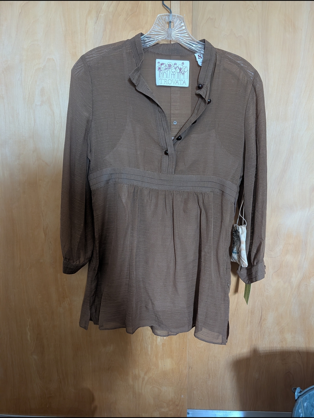 Trovata Brown Lightweight Peasant Tunic